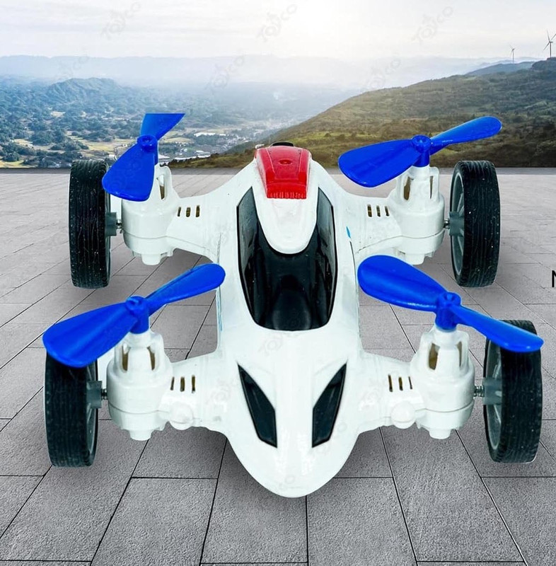 Plus Shine Drone Car Toy Children Non-battery Inertia Toy 2in1 Aircraft Car Model Toy(Multicolor, Pack of: 1)