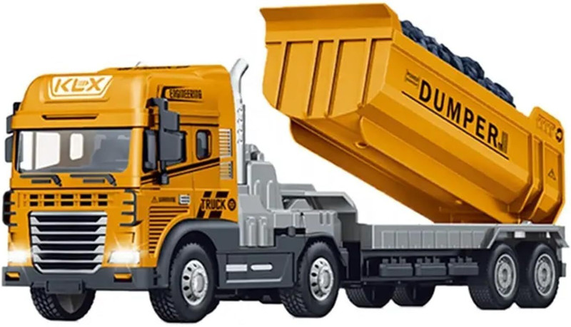 Ragiluxe Truck Vehicle Dumper Toy Diecast Truck for Kids with Friction, Lights and Sounds(Multicolor, Pack of: 1)