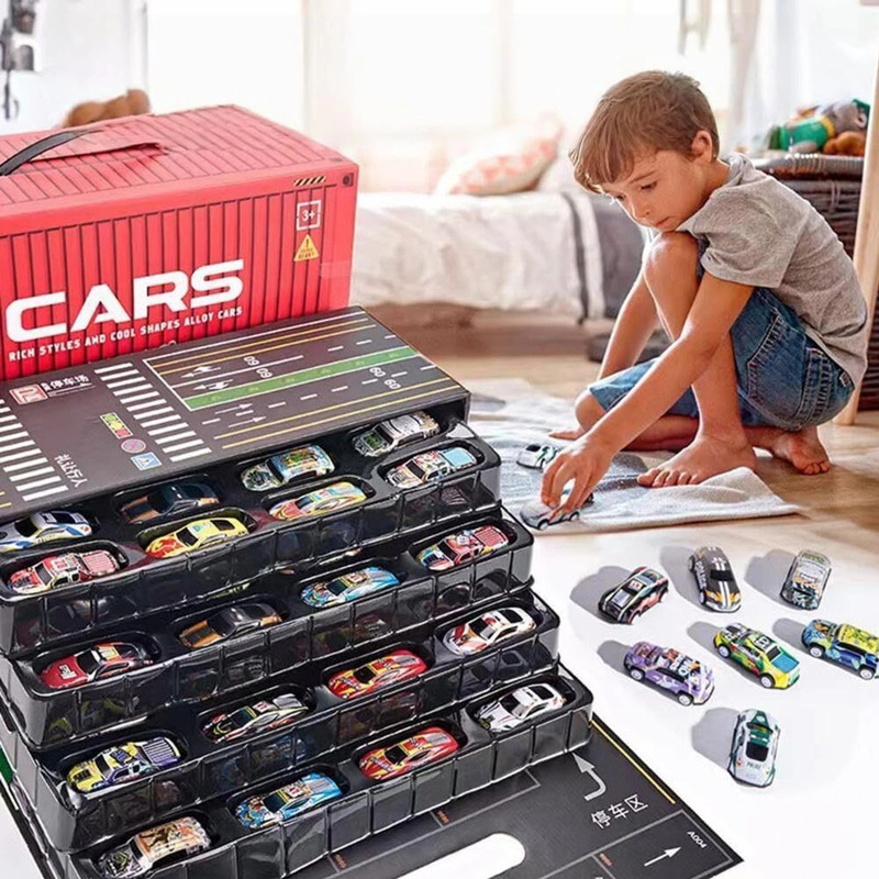 Seboncare 48 Pieces Pull Back Car Set Container - Best Toy for Kids, Gift Set - SC1(Multicolor, Pack of: 48)