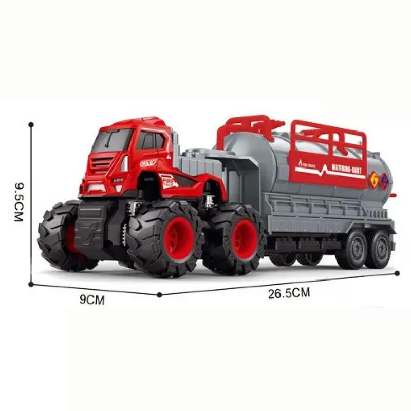 deoxy 1:43 4WD Diecast Alloy Fire Rescue Big Truck Toys with Friction Powered(Red, Pack of: 1)
