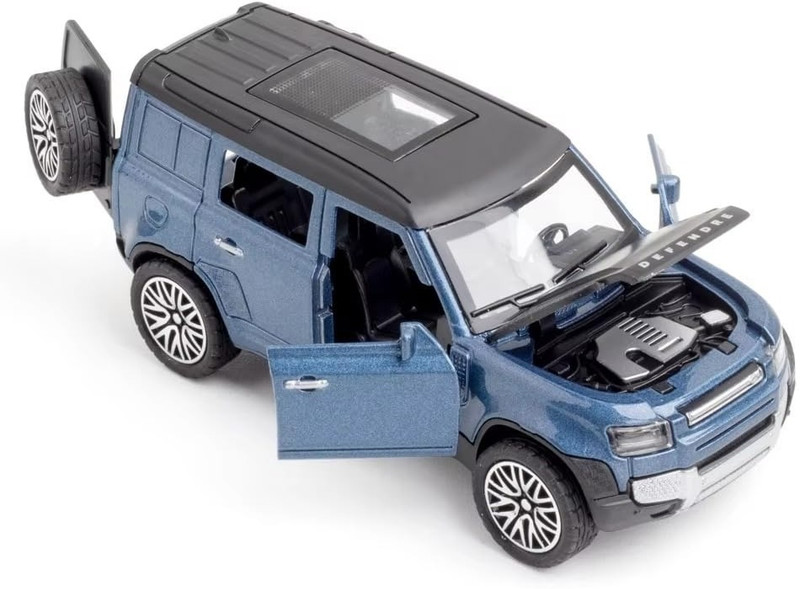 AK TOYS Land Rover Defender 1:36 Diecast Toy Car - Pull Back, Openable Doors & Bonnet(Blue, Pack of: 1)