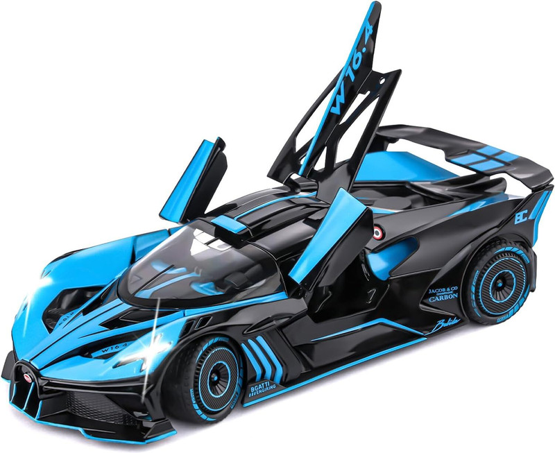 deoxy Bugatti Compatible 1:24 Bugatti Alloy Diecast Car Toy with Lights and Music(Blue, Pack of: 1)