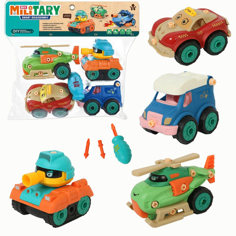 UKAXA Millinery Vehicle Set with 1 Screwdriver Assembly Car Public Van Tank Helicopter(Multicolor, Pack of: 1)