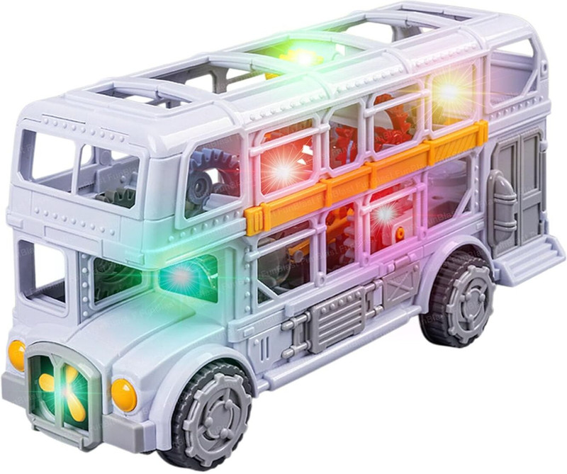 FunBlast Double Decker Bus Toy - Gear Retro Bus With(Multicolor)
