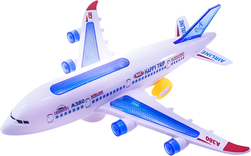 KOKEE TOYS Airliner Aircraft Airplane Toy for Kids | Boys| Girls with Lights & Music(White, Pack of: 1)