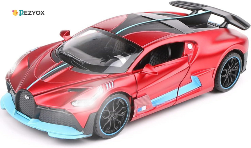 PEZYOX 1:32 Bugatti Divo Metal Alloy Pull Back Car Diecast Electronic Toys for kids(Red)