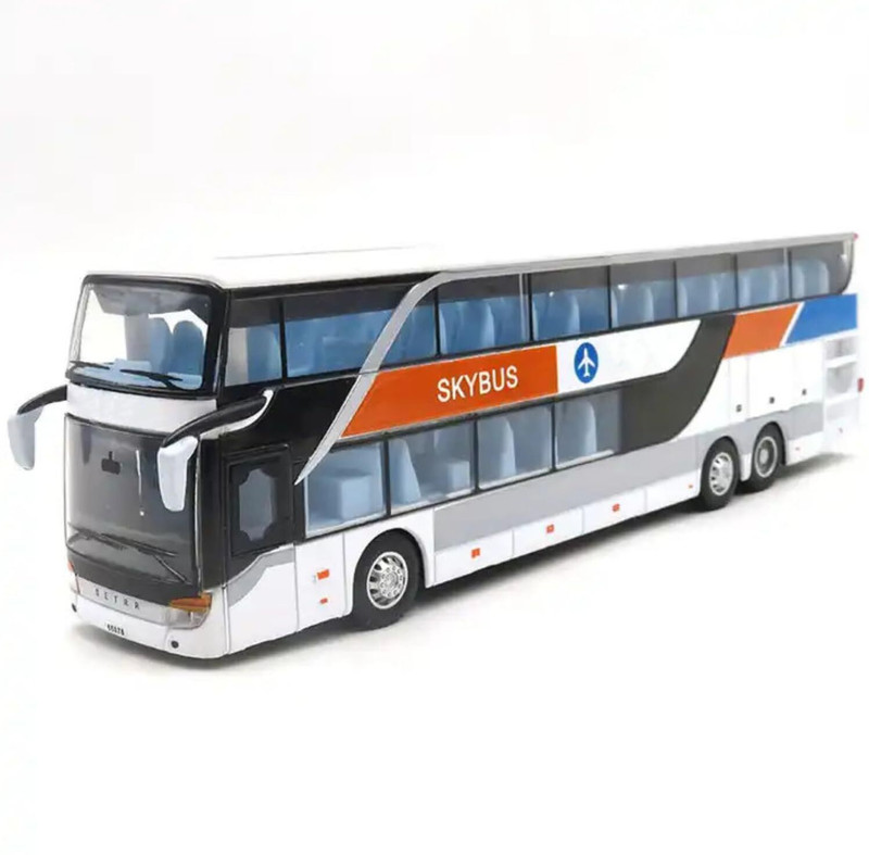 venimall 1:32 Scale Diecast Double Decker Double Decker Sightseeing Airport Bus Toy(Multicolor)