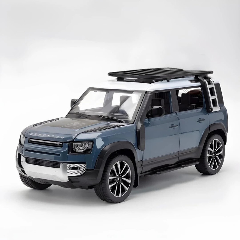 Toybot 1:32 Scale Die-Cast Defender Toy Car - Openable Door & Hood Metal Body, Pullback(Blue)