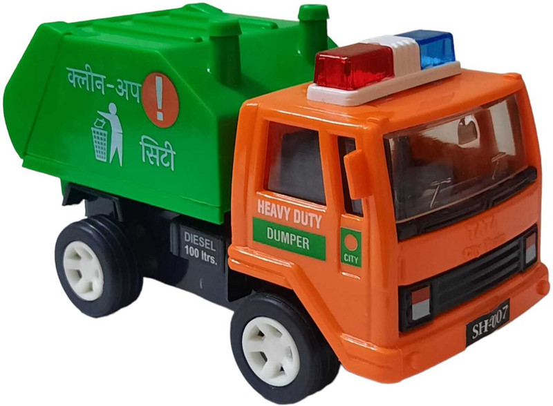 Shree Jee CLEAN UP CITY GARBAGE VEHICLE TOY WITH PULL BACK ACTION(Multicolor, Pack of: 1)