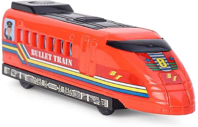 YUIOP - Bullet Train - Pull Back Spring Action Train For Kids - No Remote, No Battery(Red, Pack of: 1)