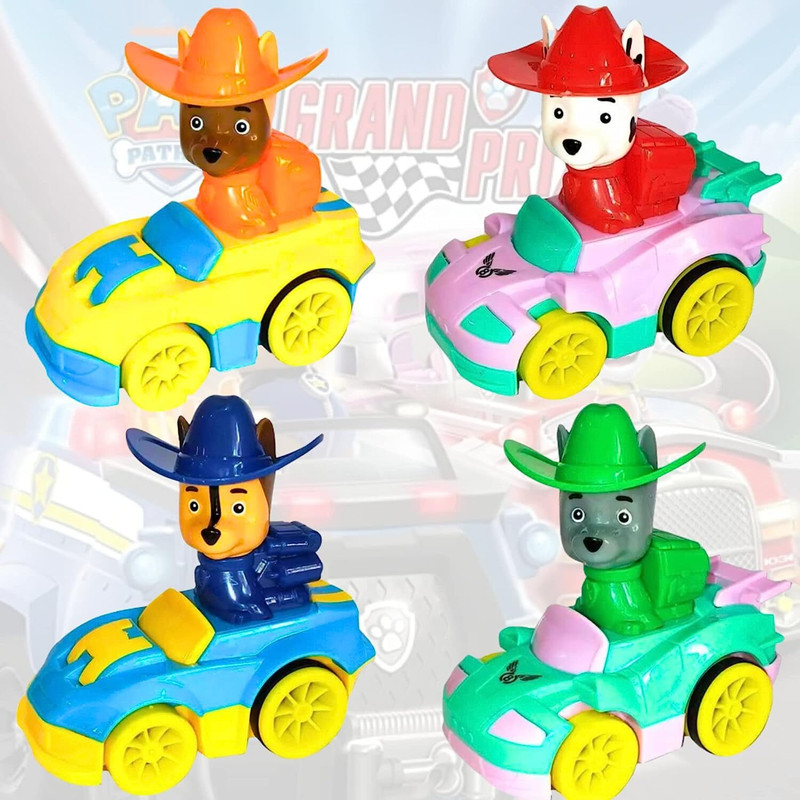 Nexteesh Pup Buddies Rescue Team Action Figure Toys Set 4 Pc with Friction power Vehicles(Multicolor, Pack of: 4)