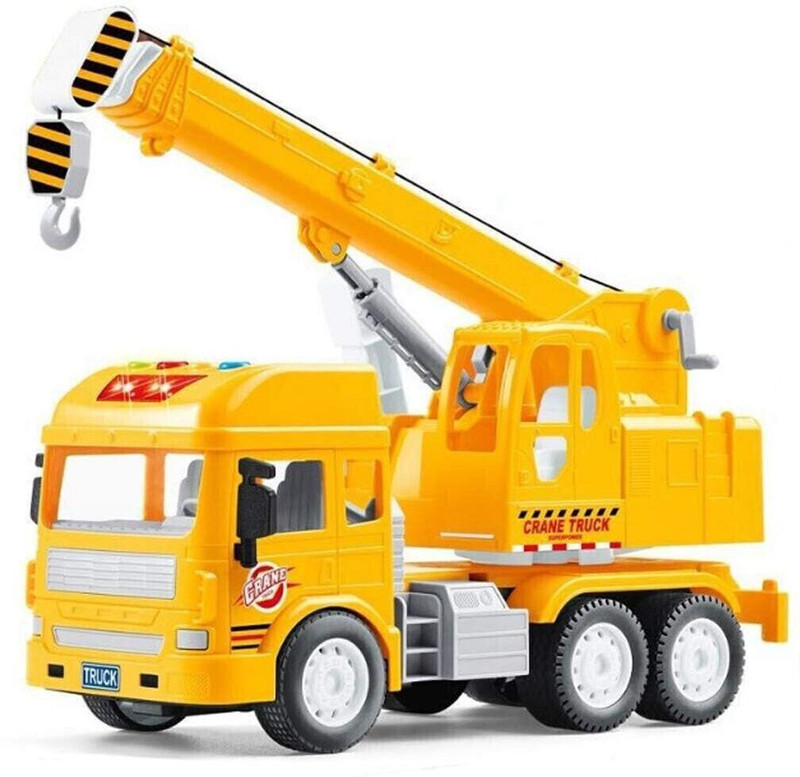 ISTOSY Friction Power Construction Crane Trucks Kids Lifting Crane Toy with Light Music(Multicolor, Pack of: 1)