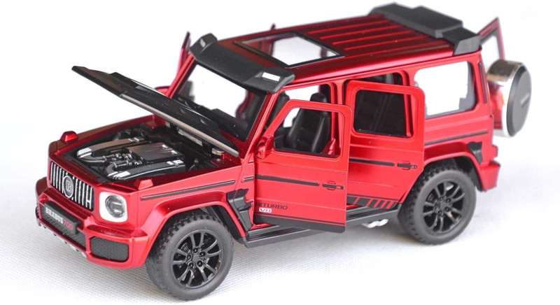 ATRI 1:32 Scale Die-cast Metal Model Bugatti Divo Sport Pull Back Car Toy with Openable Doors, Light and Sound Effects for Boys Girls Kids (Brabus 700)(Red, Pack of: 1)