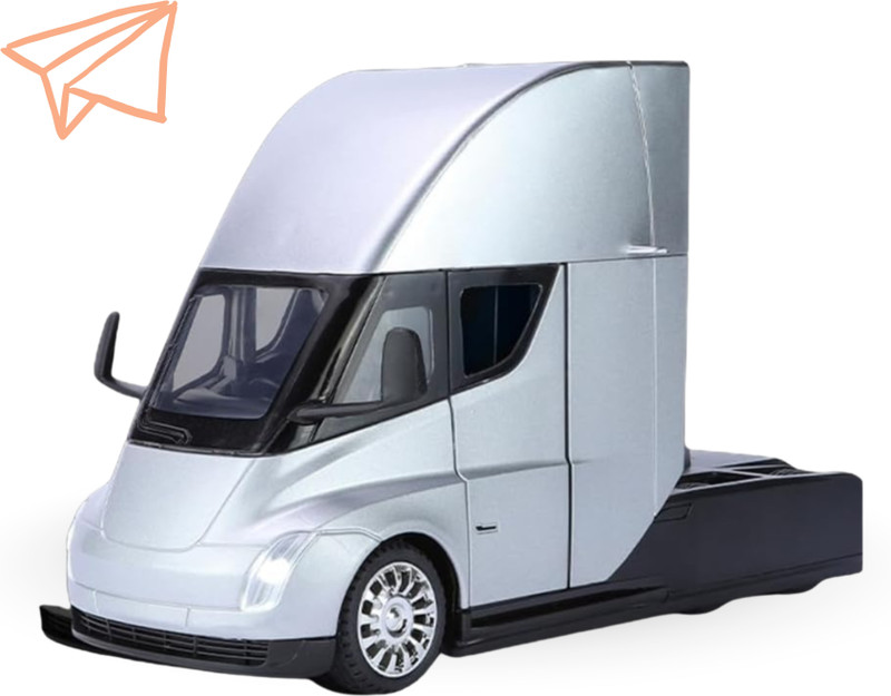 Zuuluzrs Tesla Toy Truck Semi Truck Head, Die-cast With Soun And Light Pullback Toy(Silver, Pack of: 1)