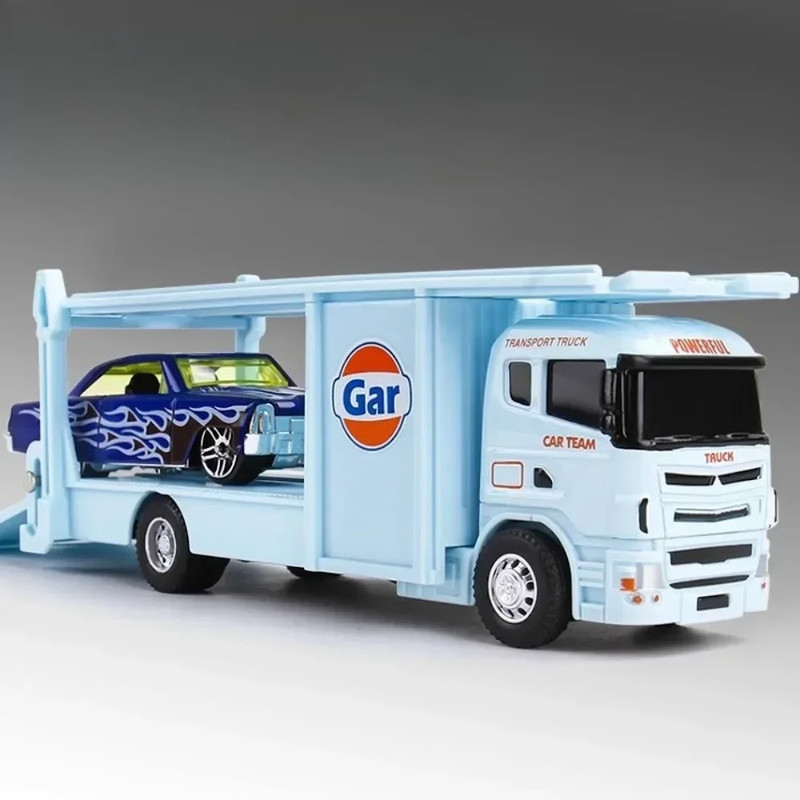OMAB Metal Die-Cast Sports Car with Transport Truck Carrier | Powered Toy Car Set(Multicolor, Pack of: 1)