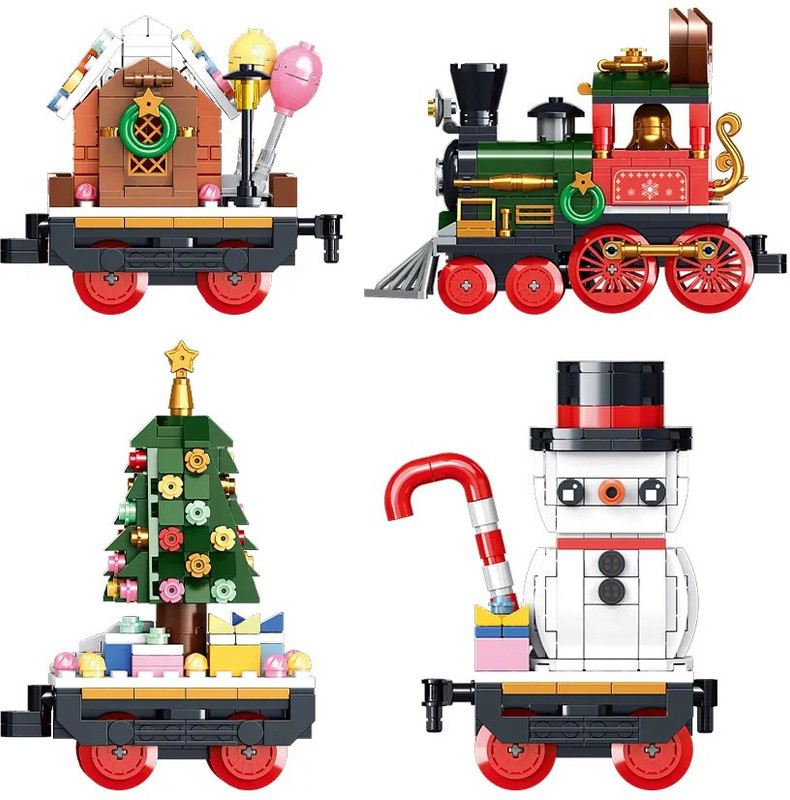 Zuuluzrs Christmas Train Building Blocks Set – Holiday Train Toy for Kids(Multicolor, Pack of: 1)