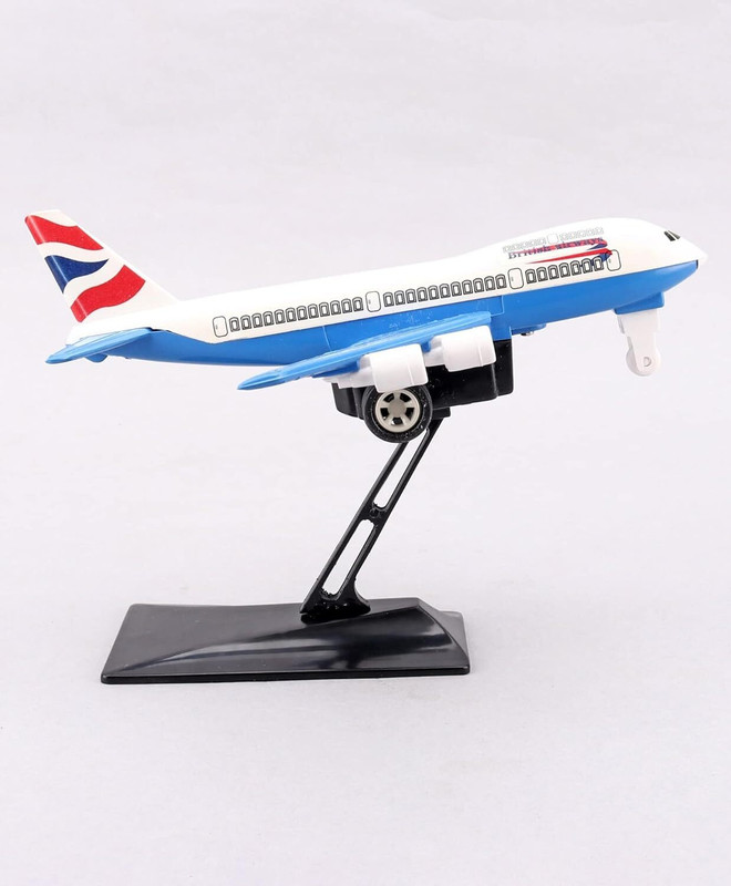 TECHZAGE Jumbo 747 Airplane Pullback Spring Action Toy Gift for Kids NO Sharp Edge(Multicolor)