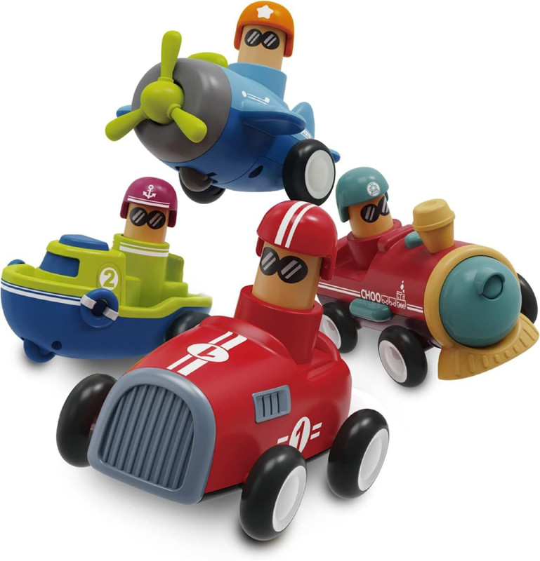 SOVIEXA Push and Go Racer Car Plane Train Pull Back Vehicle SV(Multicolor, Pack of: 4)