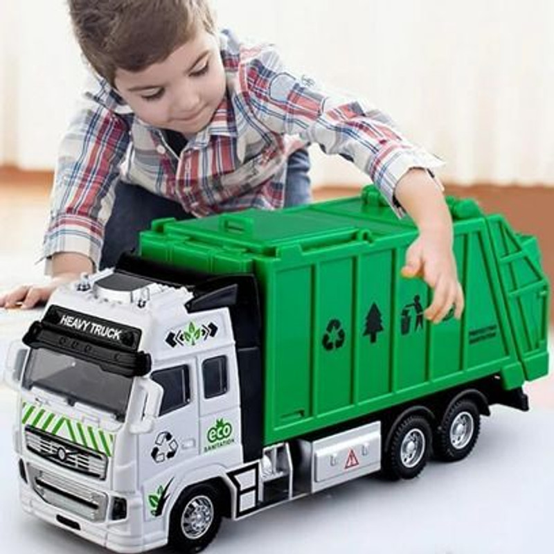Arizuul NEW Garbage Truck Toys Small Trash Truck with Ligh(Green, Pack of: 1)
