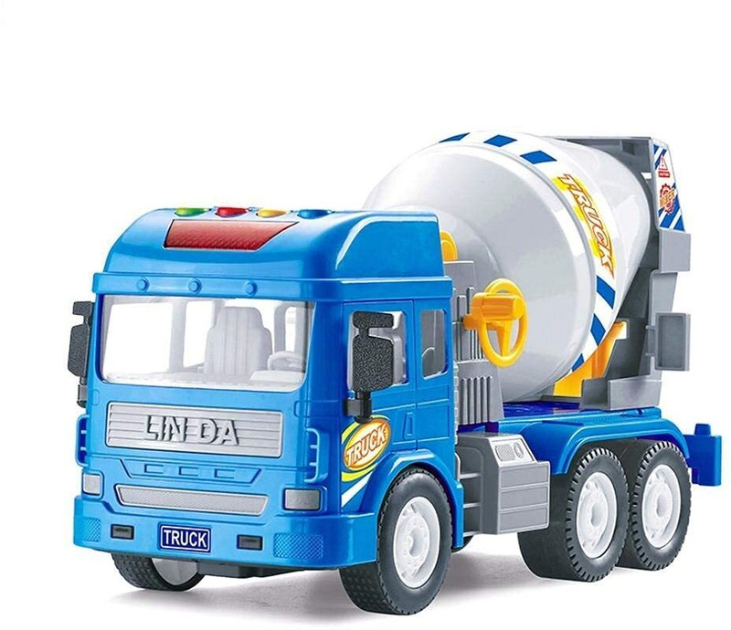 NAMANSHU TEX Cement Mixer Construction Truck Pull Back Vehicles Construction Truck(Multicolor, Pack of: 1)