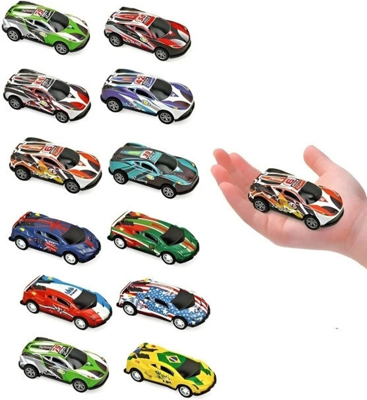 Learn With Fun Die Cast Metal Unbreakable Pull Back Car Toys for Boys Girls Kids(Multicolor, Pack of: 12)