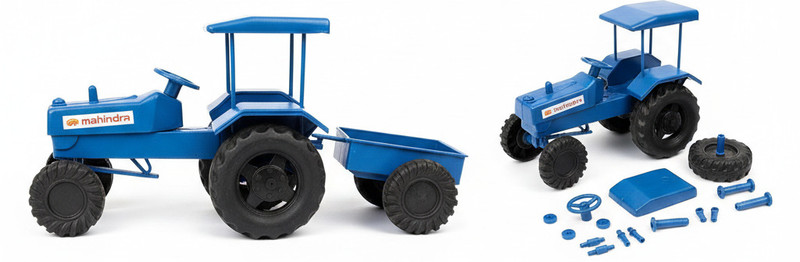 CraftedRoots Plastic Farming Tractor Trolley – Kids Playset(Blue, Pack of: 1)