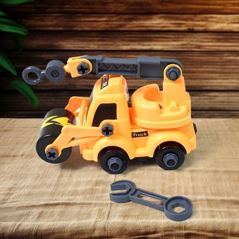 Vastate Engineering Vehicles Nut Assembly Toy – DIY Car Construction Set for Kids(Yellow, Pack of: 2)