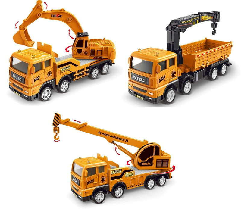 Quasar Construction Yellow Truck Jcb toy(Multicolor, Pack of: 3)
