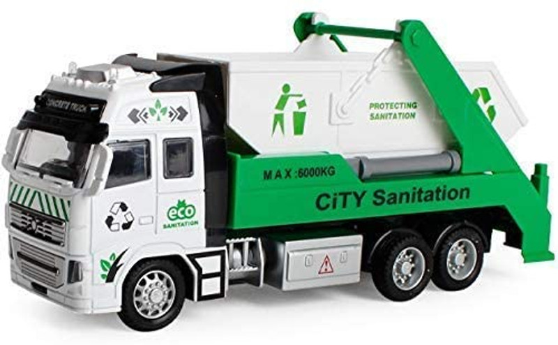 DIKUJI ENTERPRISE Die cast Metal City Sanitation Truck, Friction Powered Garbage Truck(Multicolor)