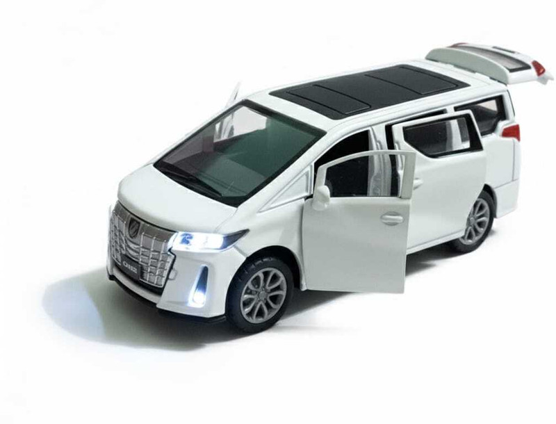 AGtoys Toyota_Alphard Toy Car with Pull Back Function, Openable Doors, Light & Music(White, Pack of: 1)