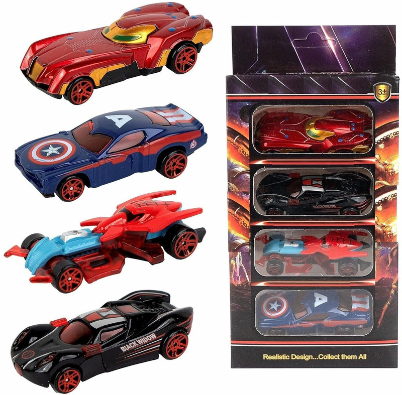 SSE Toy Black Batman Super Hero Metal Cars Push N Go 6 Pcs Metal Vehicles(Multicolor)