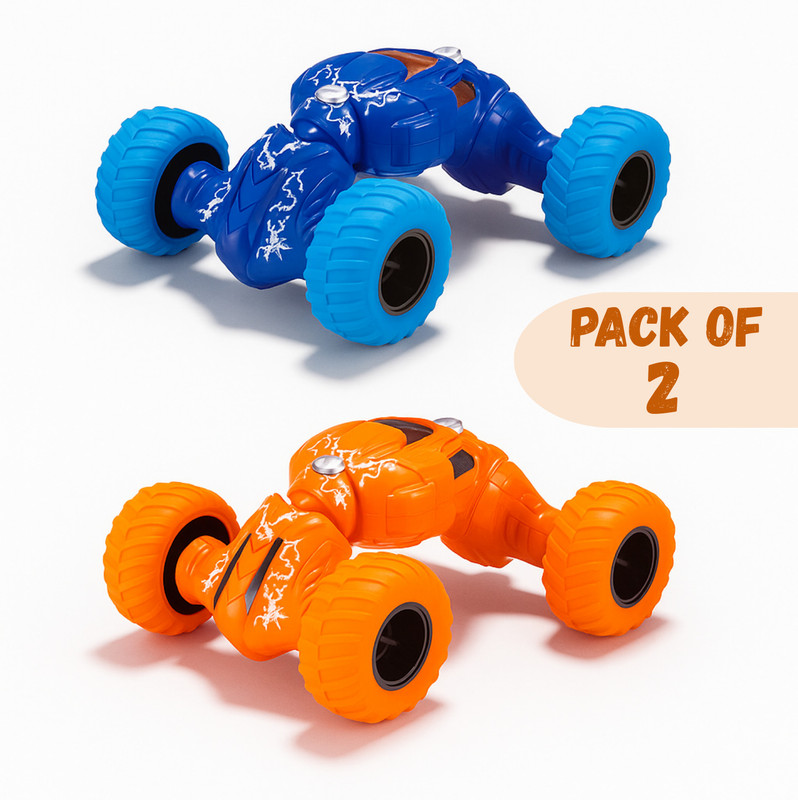 Meetul Enterprise 2 Pcs Telescopic Pull Back DTX Toy Car Monster Truck Friction Powered for Kids(Multicolor)