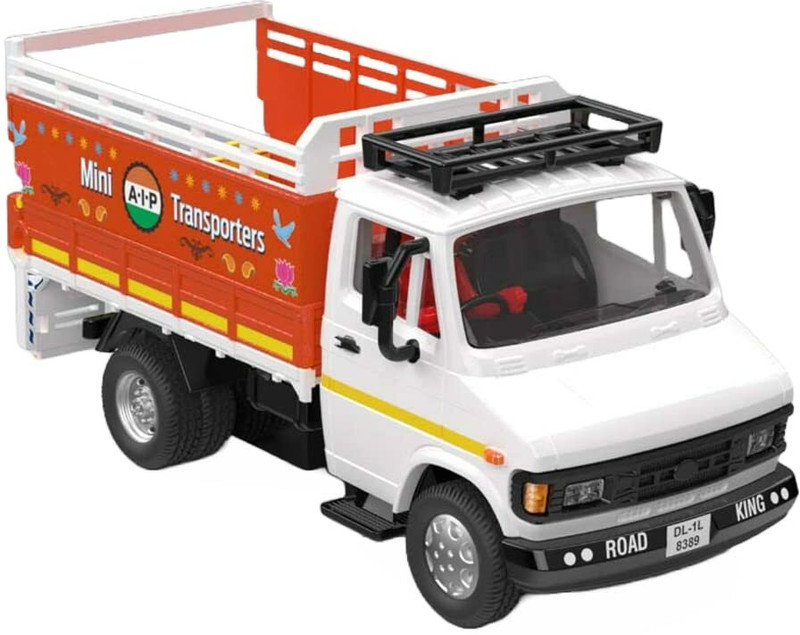 AR KIDS TOYS Pull Back Action 407 Mini Transporter Truck Toy for Kids with Openable Tail Gate(Multicolor)