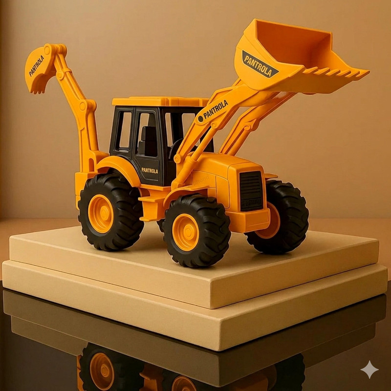 PANTROLA 2 in 1 Bulldozer Excavator Construction Vehicle JCB Toy for Kids Truck Pull Back(Yellow, Pack of: 1)