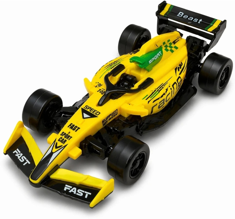 Atharv Enterprises Formula 1 Die Cast Racing Car Metal Toy-Pull Back Action (Yellow Color)(Yellow, Pack of: 1)
