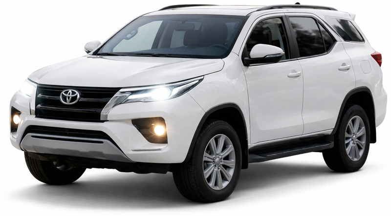HRY Toyota Fortuner Metal Model Car Toy with Openable Doors (Pull Back)(White)