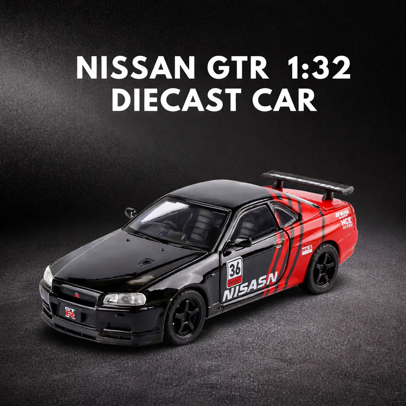 GKNEX 1:32 Nissan Skyline GTR Diecast Models Sound Light Pull Back Car for Kids(Multicolor, Pack of: 1)