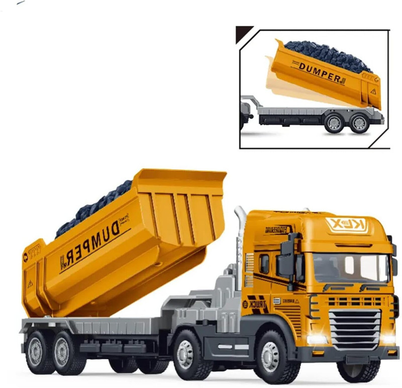 Ragiluxe Truck Toys Dumper Toy Diecast Truck for Kids with Friction, Lights and Sounds(Multicolor, Pack of: 1)