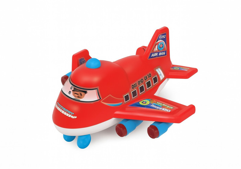 Pizzlys Cute Cartoon Airplane Toy for Kids with Fun Design and Wheels(Multicolor, Pack of: 1)