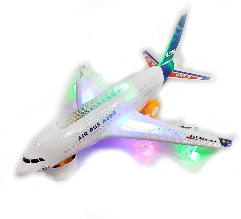 Kmc kidoz Airplane with LED Flashing Lights and Sounds for Boys & Girls(Multicolor)