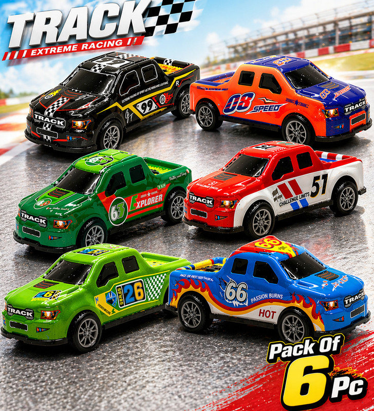 Stellar Kids Toy Car Set of 6 | Racing Pickup Trucks | Gift Toys for Boys(SUV Truck Car 6 Pc Set, Pack of: 6)