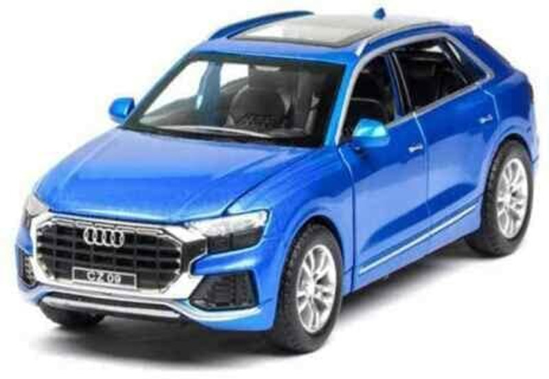 deoxy 1/32 Audi Q8 SUV Model Car with Box, Zinc Alloy Pull Back Toy car(Blue, Pack of: 1)