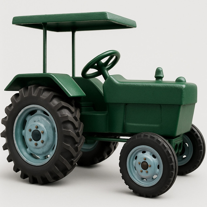 AGRIKID Dark Green Power Farm Tractor Toy with Trolley(Green, Pack of: 1)