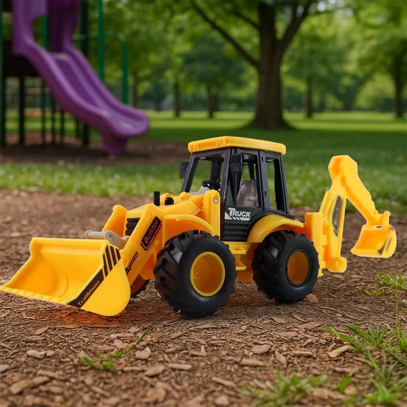 FORSIKHA Friction Powered JCB Backhoe Loader Toy | Heavy Duty Construction Truck for Kids(Multicolor, Pack of: 1)