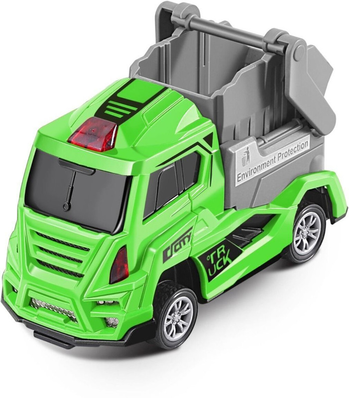 Cellus Tech India Mini Alloy Garbage Truck Toys Trash Truck Kids Play Set for Toddlers Boys(Green & Grey, Pack of: 1)