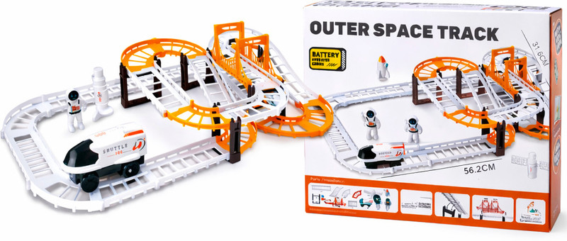 Toyify DIY Toy Space Track set with moving space Train & space theme for kids(Orange, White, Pack of: 1)