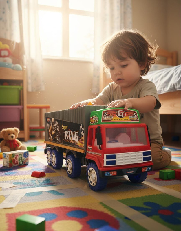 HOMOZE Big Cargo Container Truck Toy Push & Go Lorry with Storage fo(Multicolor, Pack of: 1)