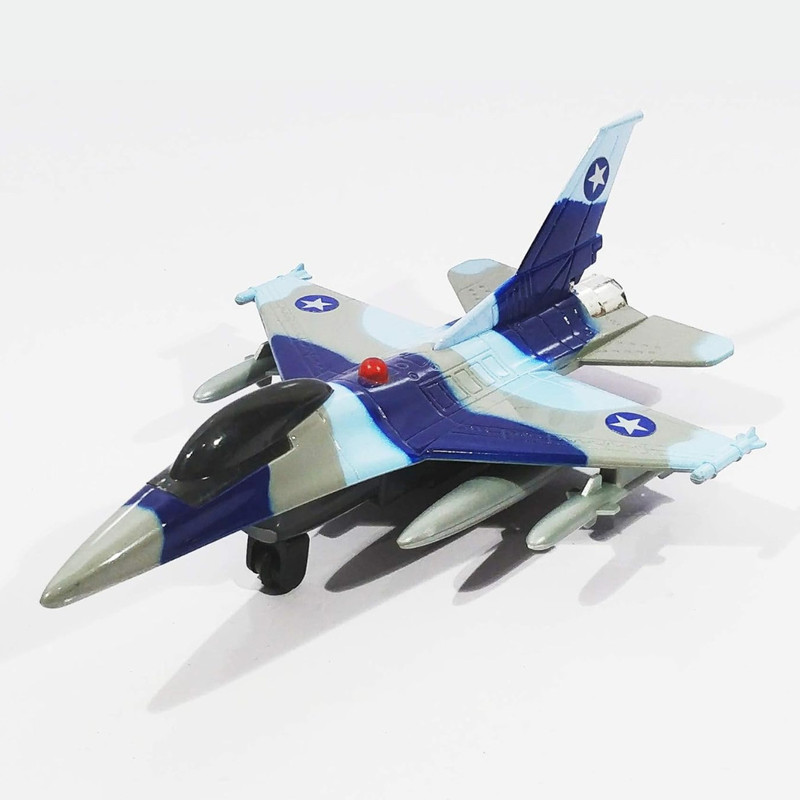 HANAL F-16 (Blue) Fire Blade Aircraft Toy with Pull Back Action(Blue, Pack of: 1)