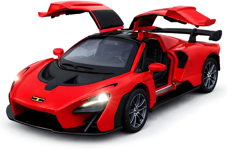 Zoddler Die Cast 1:36 Scale Mclaren Super Toy Car For Kids - Light & Sound Openable Door(Red)