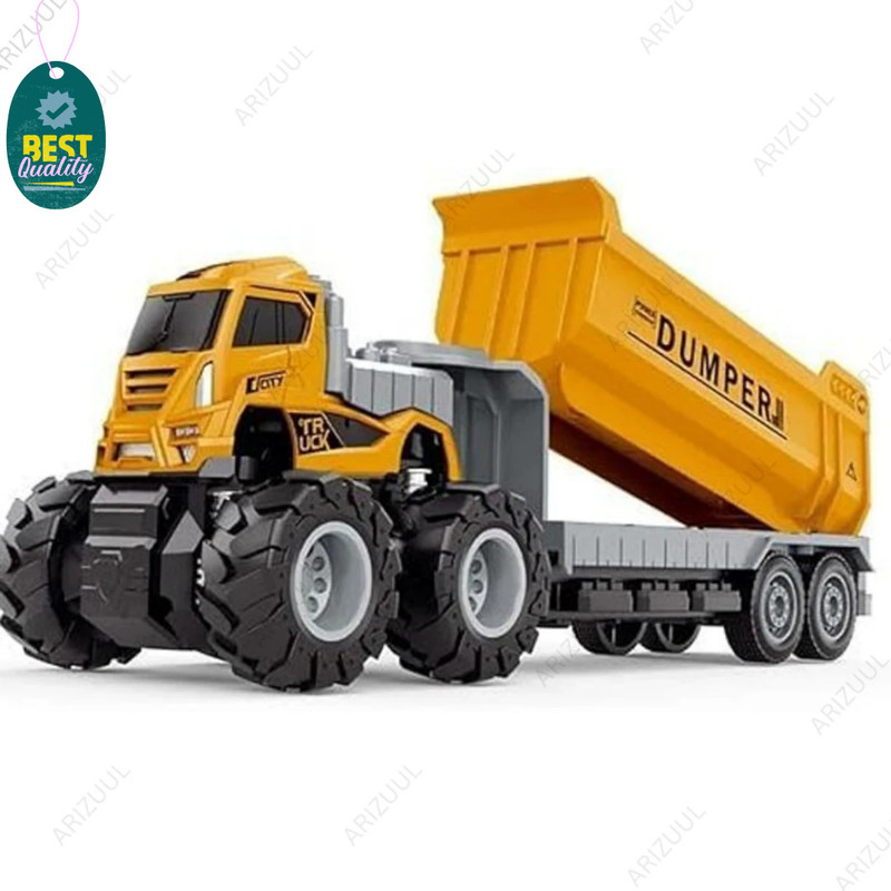 Arizuul Construction Vehicle Toy Dumper Truck Friction Powered Mini Truck for Kids Play(Yellow, Blue, Pack of: 1)